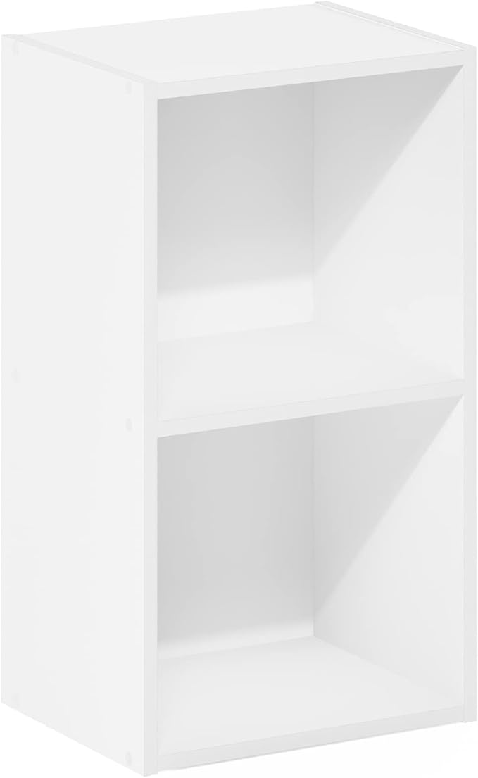 Furinno PASIR Book Shelf, 2-Tier Modern Bookshelf, Open Shelves Bookcase 9 x 12 x 21, Easy Assembly, for Living Room, Bedroom