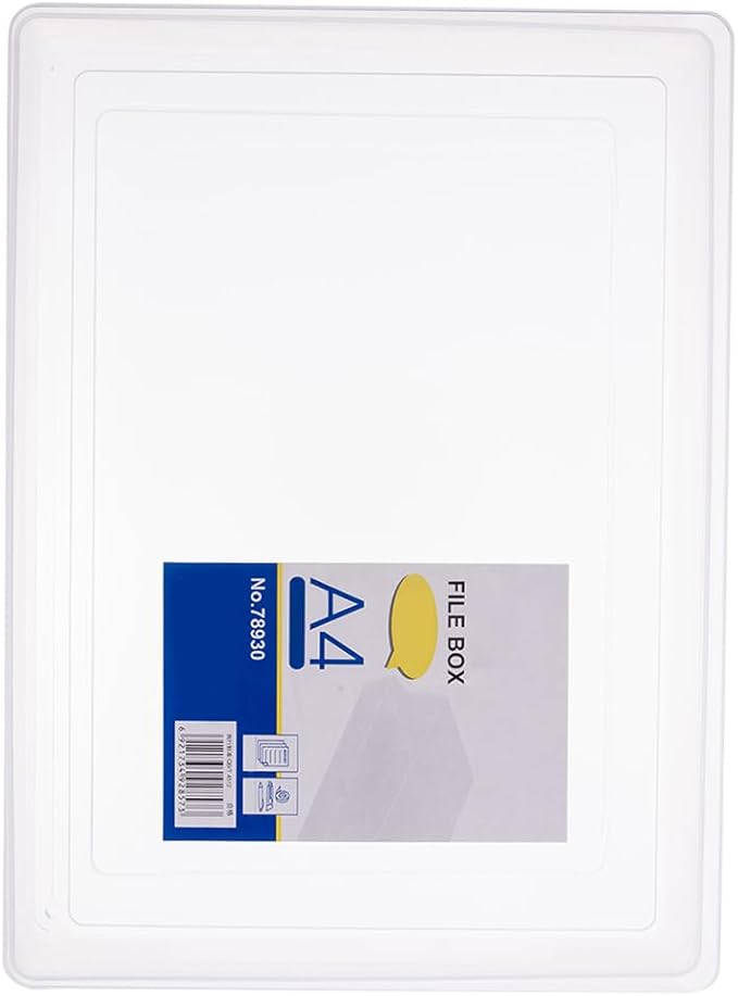 Transparent A4 File Box Plastic Document Organizer Lightweight Storage Folder for Office Home Paper Filing 12.59X9.25X2.51 In