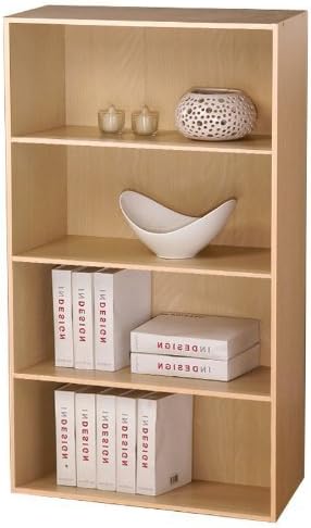 Furinno PASIR Book Shelf, 4-Tier Bookshelf, Bookcase with Open Shelf, 9.4 x 23.6 x 41.7, for Living Room, Bedroom, Home Offic