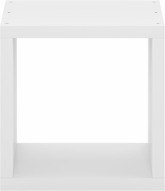 Furinno Cubicle Book Shelf, Stackable Bookshelf, Cube Storage Organizer Bookcase with Open Back, Extra Thick, 15.8" x 15.8" x