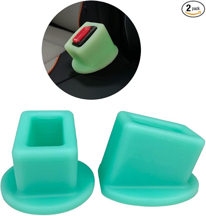 Seat Belt Buckle Holder – Easy Access to The Buckles of Rear Seats - Plug The Seat Belt in with Only One Hand – Friendly to Kids, and Passengers with Special Needs (Fluorescent x2)