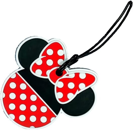 7STAR Mouse PVC Luggage ID Tag Set 4 Colorful Polka Dot Labels for Bags & Suitcases