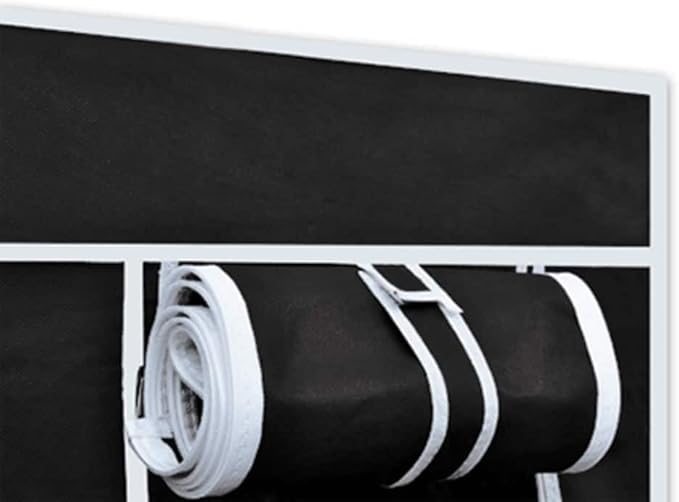 vidaXL Folding Wardrobe Black Fleece Fabric Cover and Steel Tube Frame