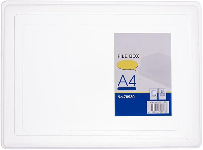 Transparent A4 File Box Plastic Document Organizer Lightweight Storage Folder for Office Home Paper Filing 12.59X9.25X2.51 In