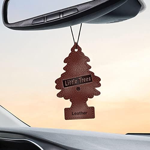 LITTLE TREES Car Air Freshener | Hanging Tree Provides Long Lasting Scent for Auto and Home | Leather, 24 Air Fresheners