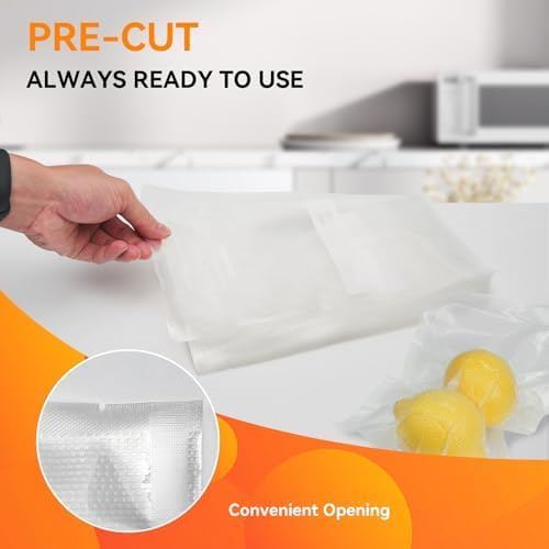 Wevac 6''x10'' and 8''x12'' 300 Count, Vacuum Sealer Bags Keeper, PreCut Bags, Ideal for Food Saver, BPA Free, Commercial Gra