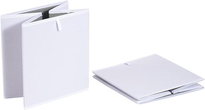 Amazon Basics Collapsible Cube Storage Organizer Bins, Closet Organizer Baskets for Shelves, Space-Saving, White, 13" x 15" x