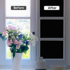 KESPEN Total Silk Blackout Window Film Privacy Static Cling, 100% Light Blocking Anti-UV Room Darkening Opaque Glass Tint, Heat Control Reusable Door Cover for Day Sleeping,23.6 Inch X 6.5 Feet