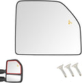 Senzeal Passenger Side Heated Mirror Glass with Blind Spot Detection BLIS for Ford F150 2015-2020 Ford F250 F350 F450 F550 2017-2022 Upper Tow Mirror (Right Side)