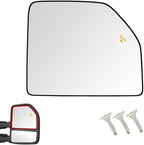 Senzeal Passenger Side Heated Mirror Glass with Blind Spot Detection BLIS for Ford F150 2015-2020 Ford F250 F350 F450 F550 2017-2022 Upper Tow Mirror (Right Side)
