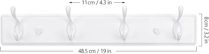 Badiano Wooden Coat Rack, Wall-Mounted Organizer for Closet, Entryway, Hallway, Foyer, Bedroom, Heavy Duty Double Hooks for H