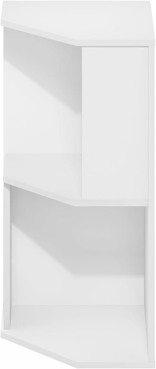 Furinno ECON Corner Shelf, 4-Tier Corner Book Shelf, Storage Shelves, Display Rack, Bookshelf, for Organization and Storage, 