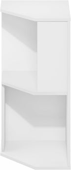 Furinno ECON Corner Shelf, 4-Tier Corner Book Shelf, Storage Shelves, Display Rack, Bookshelf, for Organization and Storage, 