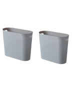 Bathroom Small Trash Can, 3 Gallon Slim Plastic, Set of 2, Grey