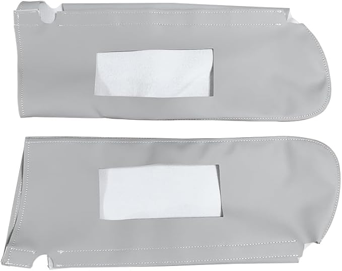 Car Sun Visor Cover Pair Gray, Leather Sun Visor Replacement Cover for Chevy Tahoe Suburban Yukon 1995-1999,(Skin Only)