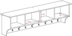Prepac Drifted Gray 60" Contemporary Wall Mounted Coat Rack, Coat Hooks Wall Mount with 4 Shelves, Ideal for Hallway or Entry