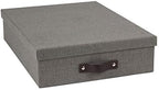 Bigso Oskar Canvas Fiberboard Document Letter Box - File Organizer Box for Important Paperwork - Document Storage with a Lid 