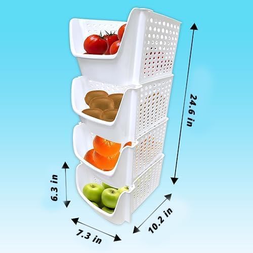 TidyFriend Small Stackable Storage Bins for Toy Organizer and Storage 4 Pack, Toy Storage Organizer for Kids Room and Home Or