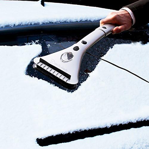 Zento Deals Heated Car Window Snow/Ice Scraper with Light - Extendable 12V LED Light with 15.8 feet Long Cord (2)