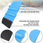 Frienda 12 Pieces Plastic Felt Edge Squeegee Tool Vinyl 4 Inch Felt Squeegee Applicator Tool Scraper Tool with Soft Cloth for Car Vinyl Wrap, Window Tint, Wallpaper, Decal Sticker