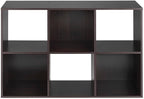Whitmor 6 Cube Storage Organizer, 3 Tier Stackable Mdf Wood Bookcase, Open Storage Display Bookshelf, Storage Cabinet for Liv