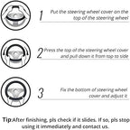 Bling Diamond Leather Steering Wheel Cover, Purple Steering Wheel Covers for Women Girls with Crystal Rhinestones, Universal Fit 14.5"-15" Car Steering Wheel Bling Cover Accessories