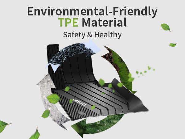 LASFIT Floor Mats Fit for BMW X3 2018-2024/ BMW X4 2019-2024, Custom Fit TPE All Weather Waterproof Floor Liners Front & Rear Rows Car Mats for 30i M40i 30e M40i xDrive30i, Black