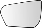 TRQ Left Driver Side Heated Mirror Glass with Backing Plate Compatible with 2018-2023 Chevrolet Equinox, 2018-2023 GMC Terrai