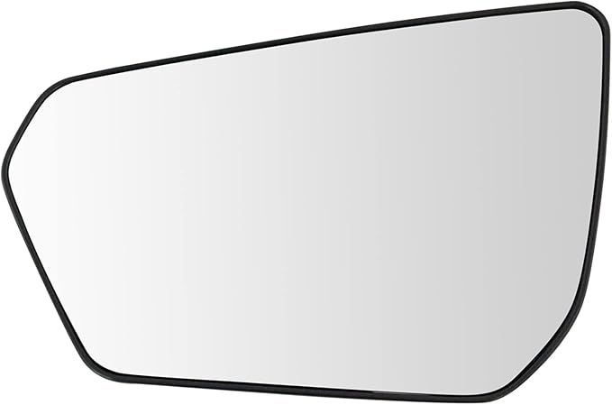TRQ Left Driver Side Heated Mirror Glass with Backing Plate Compatible with 2018-2023 Chevrolet Equinox, 2018-2023 GMC Terrai