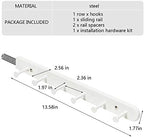 Extendable Sliding Wardrobe Hook Rail with Hardware Pull Out Closet Rod Clothing Hanging Hooks Organizer for Home, Office, Ho