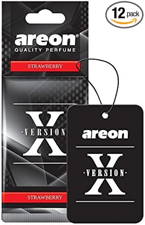 AREON X AXV06 Hanging Best Car Air Freshener Strawberry Scent, Paper Hanging Ornaments, Long Lasting Scent for Car or Home 12