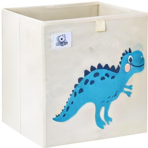 CLCROBD Foldable Animal Cube Storage Bins Fabric Toy Box/Chest/Organizer for Toddler/Kids Nursery, Playroom, 13 inch (Dino T-