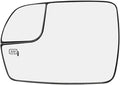 Senzeal Driver Side Heated Mirror Glass Replacement with Blind Spot Mirror for Ford Edge 2015 2016 2017 2018 (Left Side)