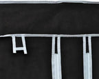 vidaXL Folding Wardrobe Black Fleece Fabric Cover and Steel Tube Frame