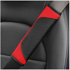 2 Pack Seat Belt Shoulder Pads for Hyundai Tucson 2022-2024 2025 2026, Carbon Fiber Texture Strap Cover Breathable Interior Protection Cushion Accessories Kit,Red
