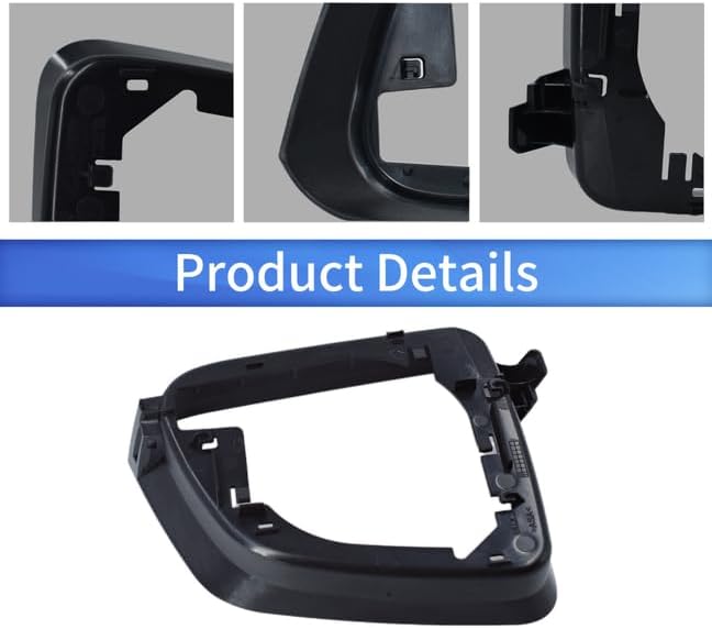 Fits For Tesla Model Y Left driver Side Wing Mirror Cover and Mirror Frame Set Rearview Lower Holder Tray Cap Housing 2021-2024(left side black)