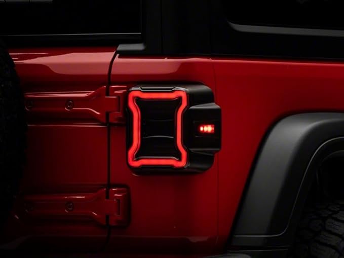 Raxiom LED Tail Lights; Black Housing; Smoked Lens Compatible For 18-26 Jeep Wrangler JL w/Factory Halogen Tail Lights & w/o 