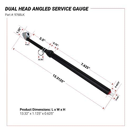 Milton 976BKL Dual Head Angled Chuck Tire Pressure Service Gauge, Non-Slip Grip Matte Black Poly Finish -13” 1-160 PSI For Large Vehicle Tires