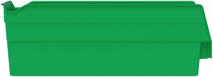 Akro-Mils 30120 Plastic Shelf Bins, Heavy Duty Storage Bins for Garage, Closet, and Drawer Organization, 12" x 4" x 4", Green