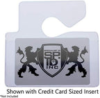 5 Pack - Clear Horizontal Vehicle Parking Permit Pass Hanger Tag Holder - Hangs from Car Rear View Mirror - by Specialist ID