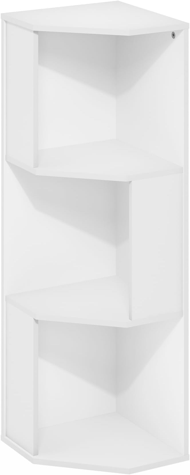 Furinno ECON Corner Shelf, 3-Tier Corner Book Shelf, Storage Shelves, Display Rack, Bookshelf, for Organization and Storage, 