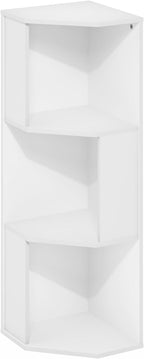 Furinno ECON Corner Shelf, 3-Tier Corner Book Shelf, Storage Shelves, Display Rack, Bookshelf, for Organization and Storage, 