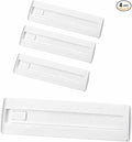 4 Pcs Drawer Dividers for Clothes, 3.15" High 11.34"-19.69" Adjustable Expandable Dresser Drawer Organizer, Clear Plastic Sep