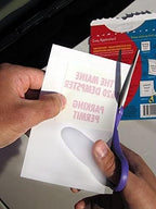 STICKER SHIELD - Windshield Sticker Applicator for Easy Application, Removal and Re-Application from Car to Car - 4 inch x 6 