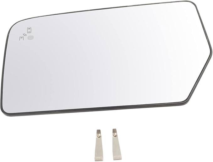 TRQ Driver Side Mirror Glass Heated Blind Spot Backing Plate Compatible with 2015-2017 Ford Expedition 2015-2017 Lincoln Navi