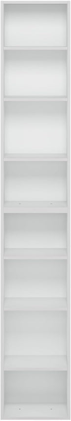 Furinno PASIR Book Shelf, 8-Tier Bookshelf, Bookcase with Open Shelf, 9.3 x 11.8 x 70.9, for Living Room, Bedroom, Home Offic