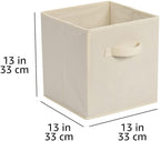 Amazon Basics Collapsible Fabric Storage Cube Bins Organizer with Handles, Sturdy, Beige, 13-x-13-x-13-inch, Pack of 6