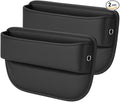 AC4®️ 2 Packs Universal Car Seat Gap Filler Organizer | Premium PU Leather Storage for Car, SUV & Trucks | Car Pocket Organizer for front seat, Cable Slots, Wallet, Sunglasses & Essentials.