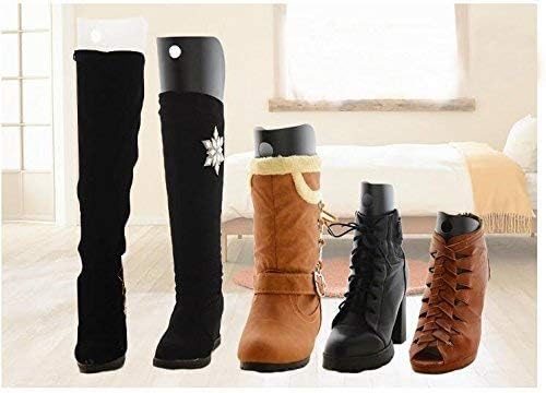 UPSTORE 2Pairs Black Plastic Thicken Long Automatic Stand Support Shaper Shoe Trees Tall Short Boot Shaper Inserts Pads Knee 