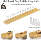 Floating Picture Ledge Shelves for Wall Set of 2, 55 Inches Picture Shelf with Ledge, Nursery Book Shelf for Toys Storage Kid